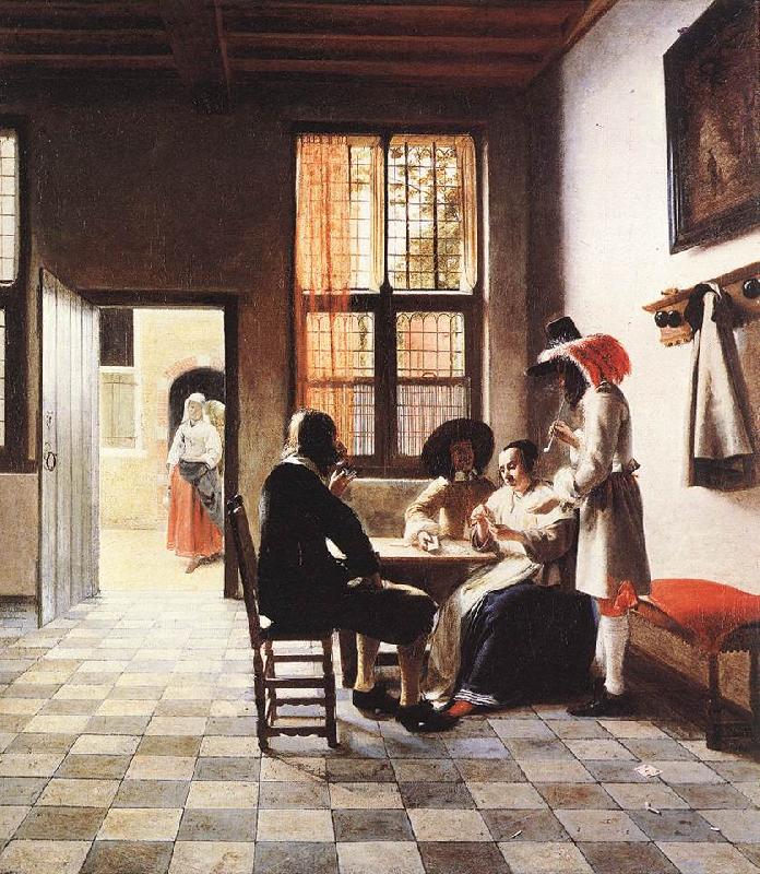 HOOCH, Pieter de Cardplayers in a Sunlit Room sg oil painting picture